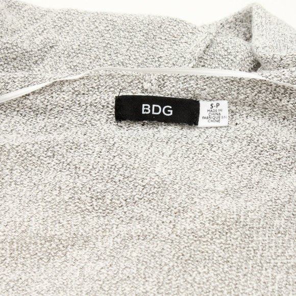 BDG Women's Hooded Knit Open Cardigan Gray Small with Pockets - Picture 5 of 6